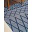 Tapis géométriques en laine bleu clair noué à la main à la main-1432003028