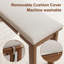 Ensemble de salle à manger extensible en bois massif avec 2 bancs, extension continue de 120 à 160 cm, 4 à 8 places assises, pour salle à manger, cuisine ou salon.-164488619