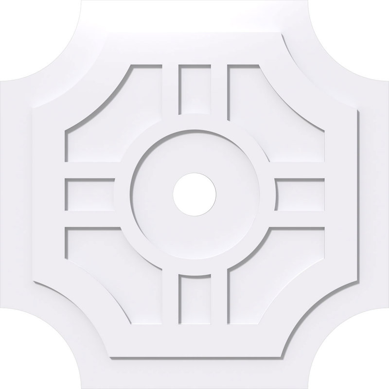 Médaillon de plafond contemporain en PVC de qualité architecturale 36 po x P 4 po x P 10 3/4 po x P 1 po
