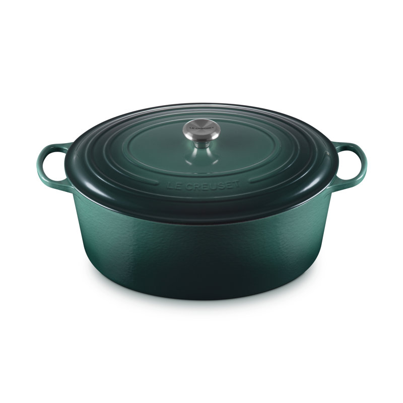 Le Creuset Enameled Cast Iron Signature Oval Dutch Oven, 15.5 Qt., Green