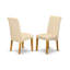 Ensemble de 5 pièces pour coin-repas pour 4 personnes comprenant une table de salle à manger carrée et 4 chaises Parson en lin beige clair et chêne-1648444225-1648444224-1743687463