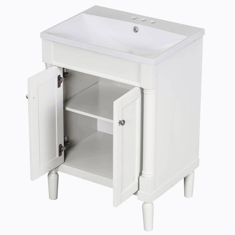 Meuble-lavabo 24 po avec lavabo supérieur, Blanc