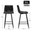 Upholstered Counter Stool with Metal Frame-1977216519