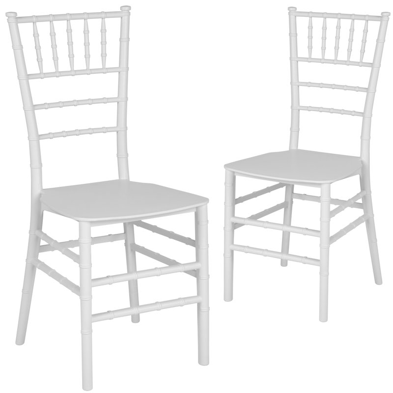 Tioga Resin Stacking Chiavari Chair, White