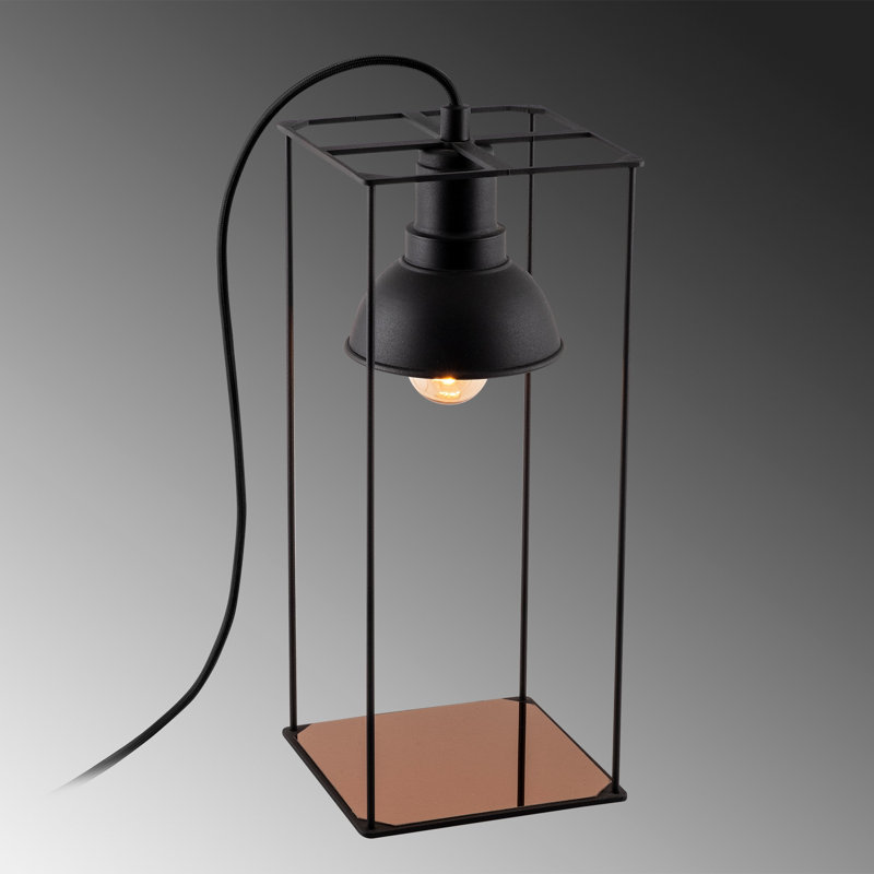 Lampe de table noire 13,78 "Akram, Bronze, Noir, Noir