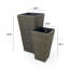 Ensemble de 2 pots de fleurs carrés auto-arrosants pour l'intérieur et l'extérieur - Osier tissé à la main