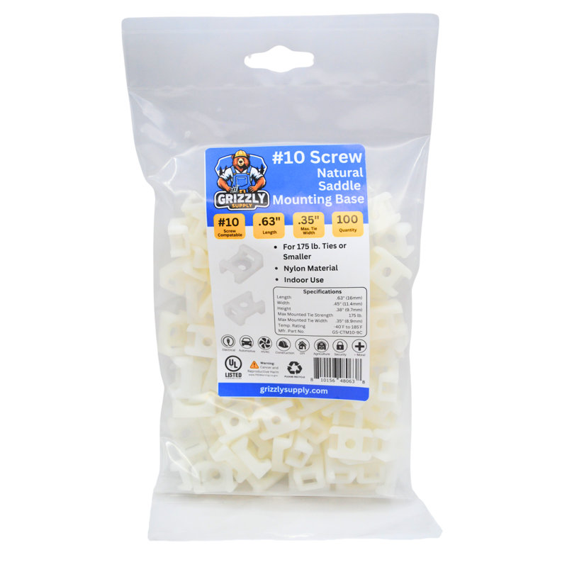 Saddle Mount #10 Screw 100/bag, Natural