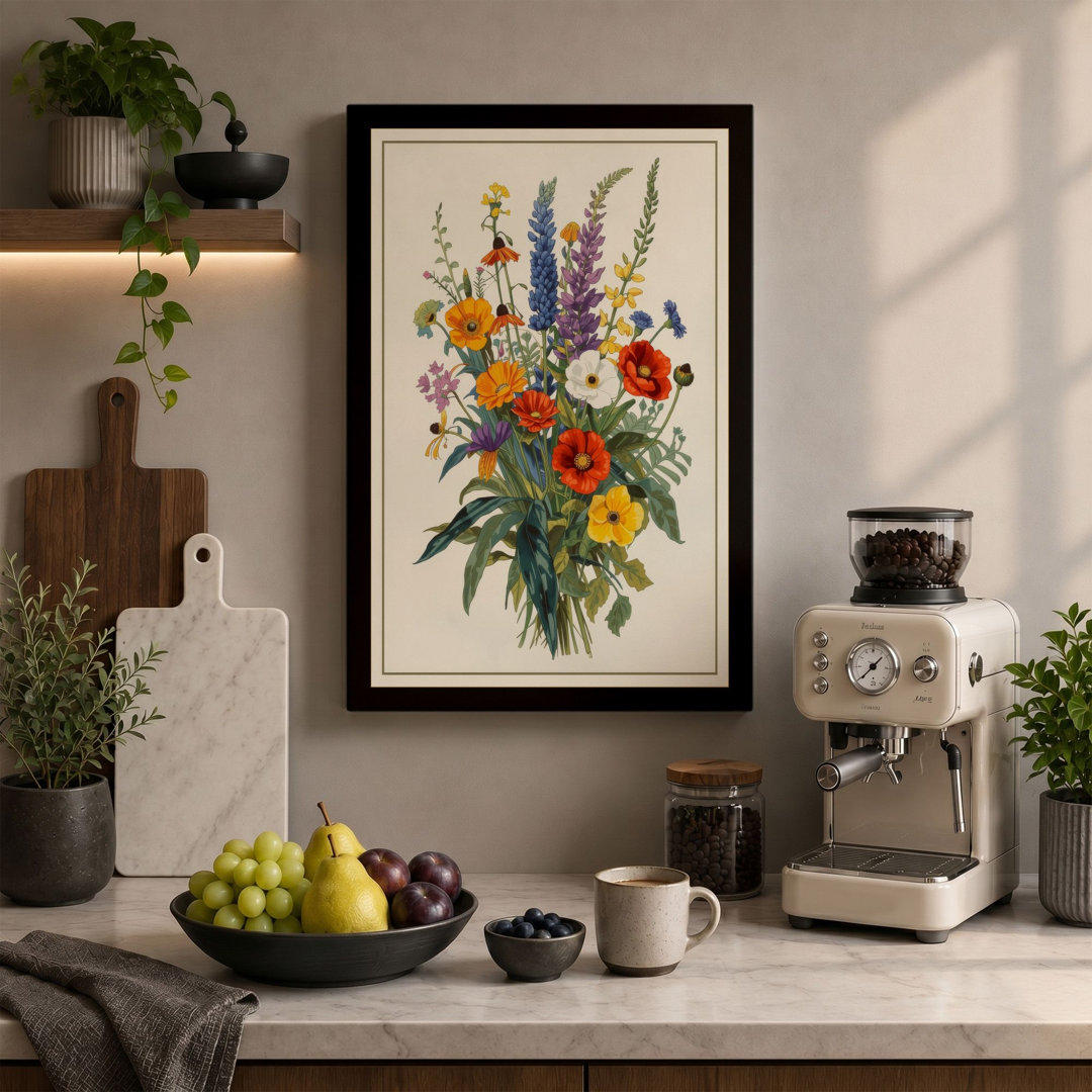 Wildflower Bouquet Botanical - Wrapped Canvas
