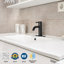 Robinet de lavabo vasque à poignée simple Aquaterior, noir mat-48191528