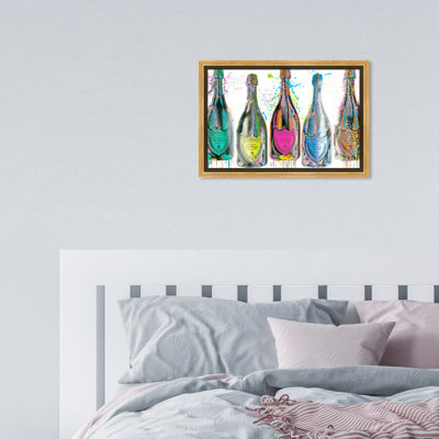 Drinks And Spirits " Drinks And Spirits Luminous Party Champagne Day Bottles " by Oliver Gal