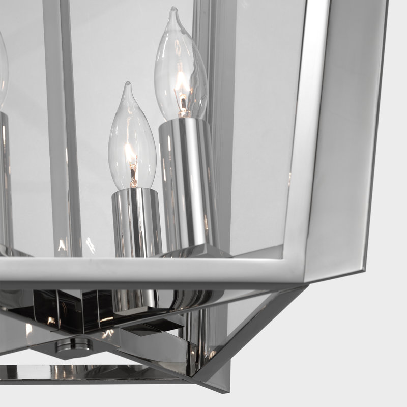 Palais 4 - Light Chandelier, Polished Nickel, 22.25" H x 15" W x 15" D