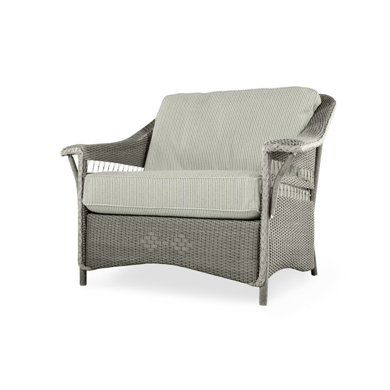 Nantucket Outdoor Lounge Chair, Raindrop Almond, Pewter
