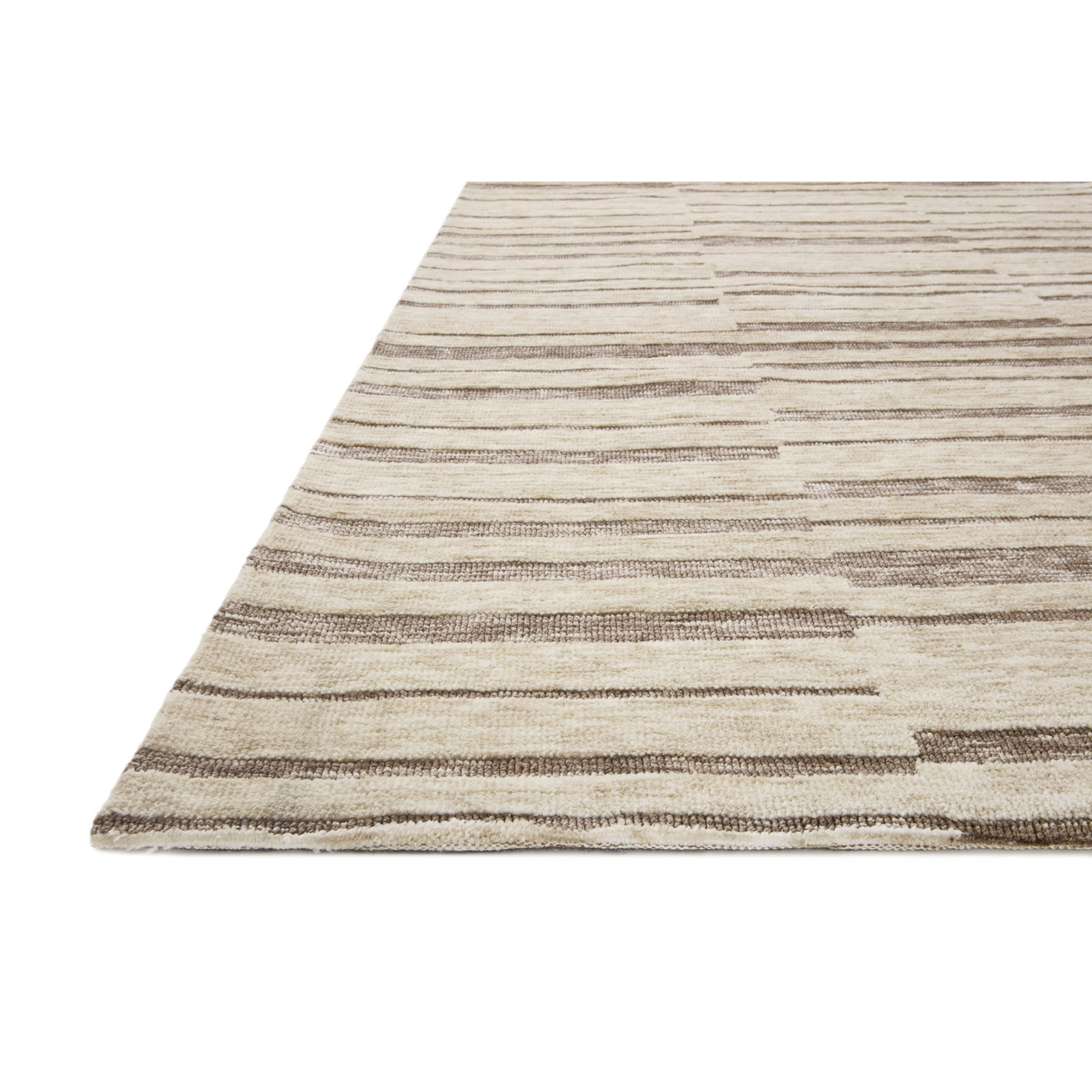 Gertie Natural Taupe Striped Rug, Rectangle 7'9" x 9'9"