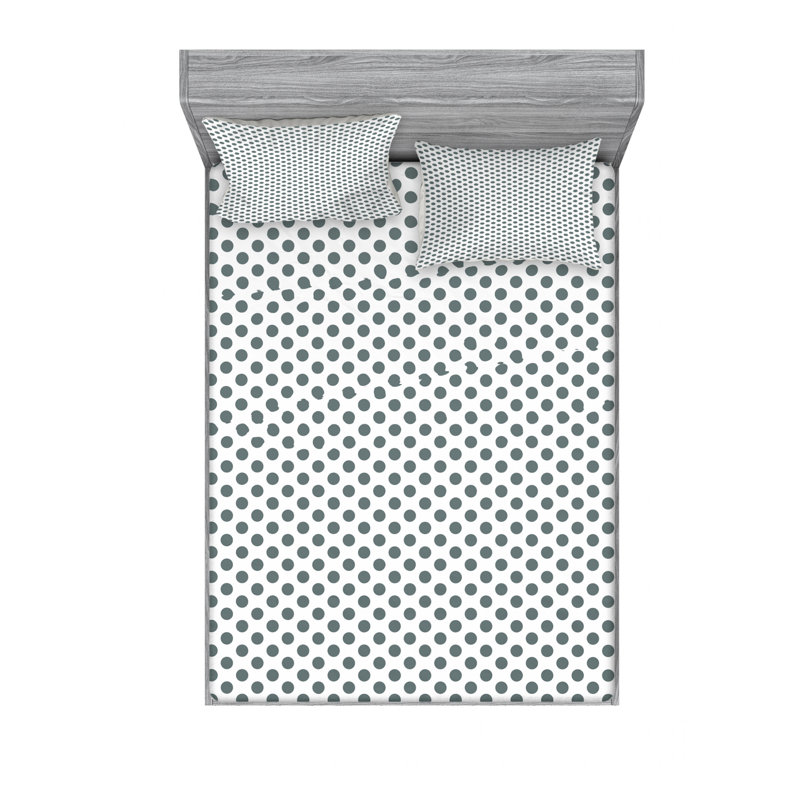 Microfiber Striped Sheet Set, Queen Sheet Set with Fitted Sheet, Vintage Points Zig Zag Geometric