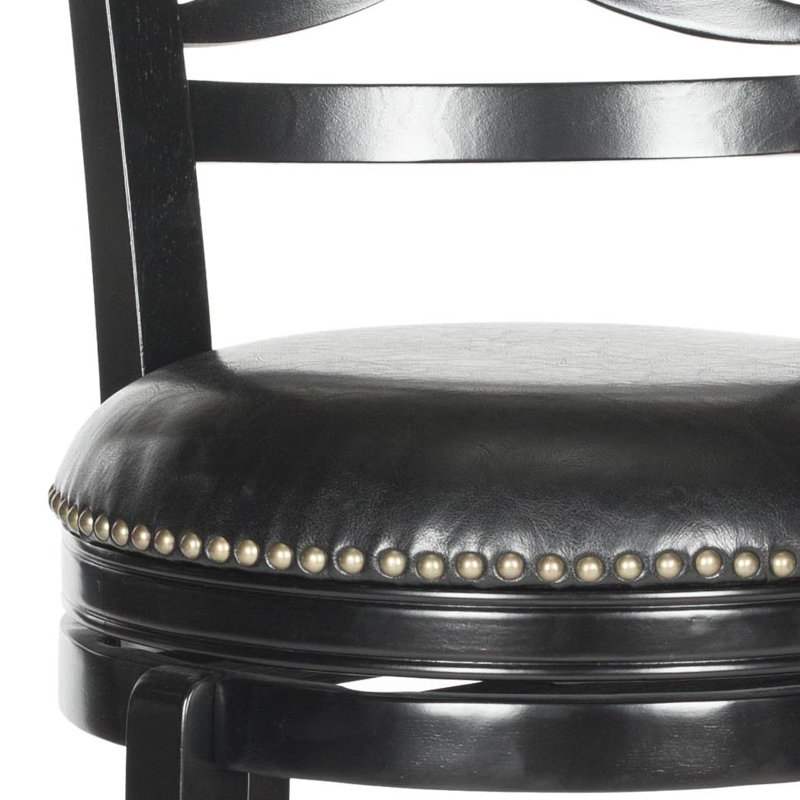 Tabouret de bar pivotant 29 po Brockway, Noir, Noir