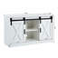 Meuble télé et rangement blanc en bois avec portes de grange coulissantes pour une utilisation polyvalente dans plusieurs pièces-241517587-241517584