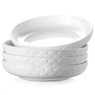Dowan 4-Piece 9.5-Inch Textured Ceramic Serving Bowl Set