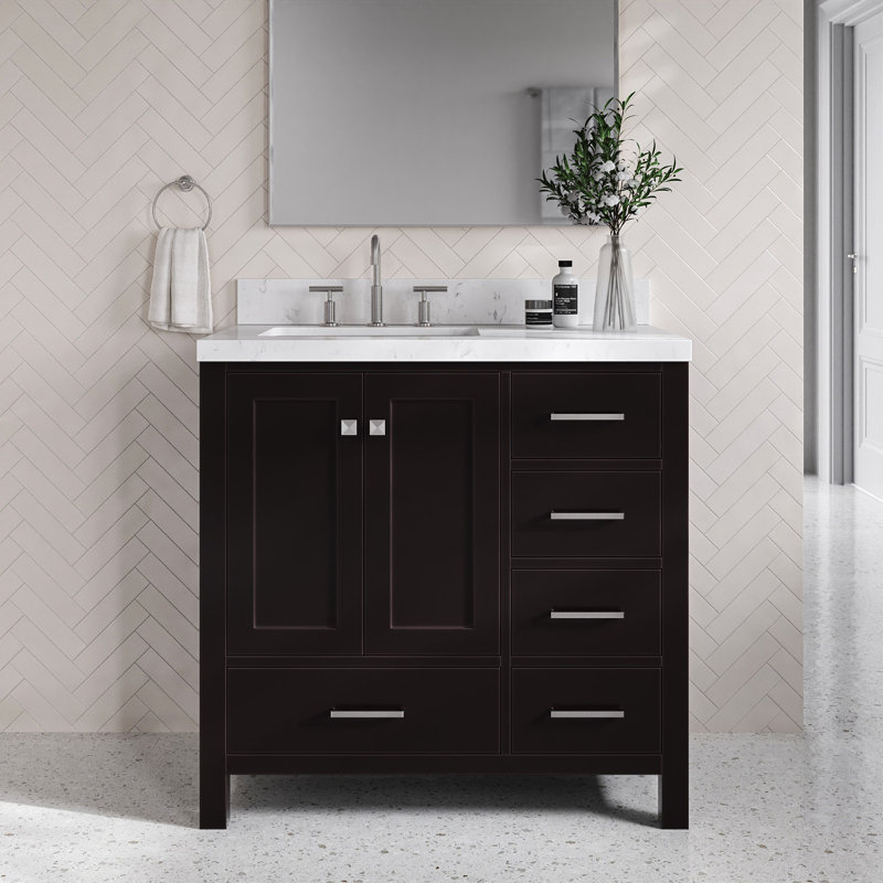  36'' Single Bathroom Vanity with Top, Espresso
