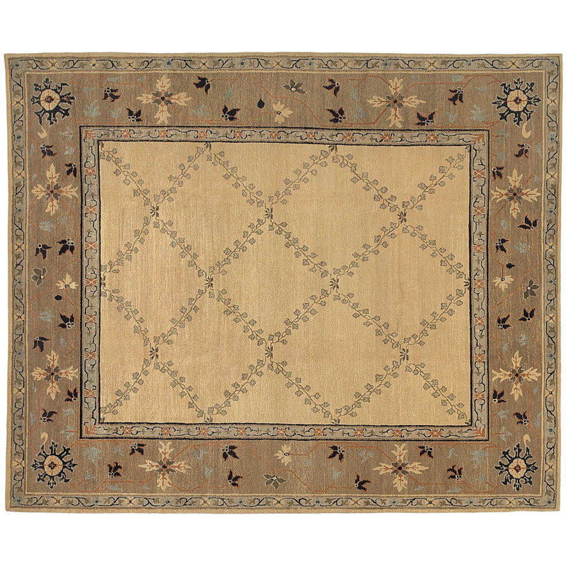 Montrose Wool Oriental Area Rug in Beige/Taupe, Rectangle 8' x 10'