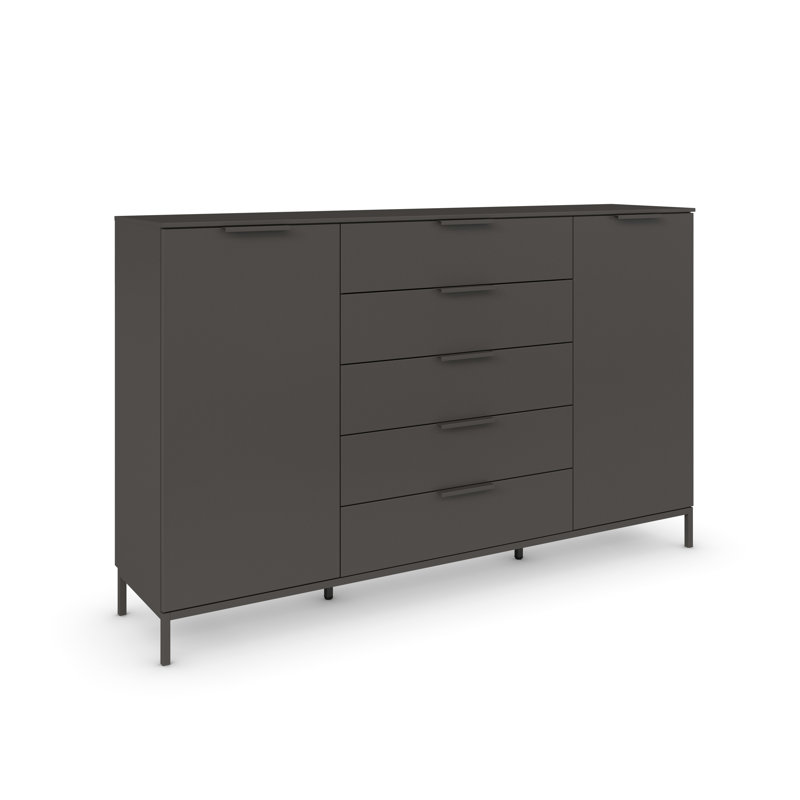 5 - Drawer Chest of Drawers, Light Graphite