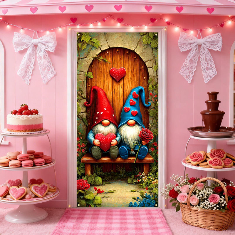 Couvercle de porte de Saint-Valentin 35 po x 72 po Kondieu, A