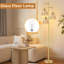 Lampe sur pied de style Mid-Century moderne avec 3 lumières réglables - Lampe sur pied en laiton vintage pour le salon, la chambre à coucher, la maison de campagne et le décor bohème - comprend des ampoules Edison