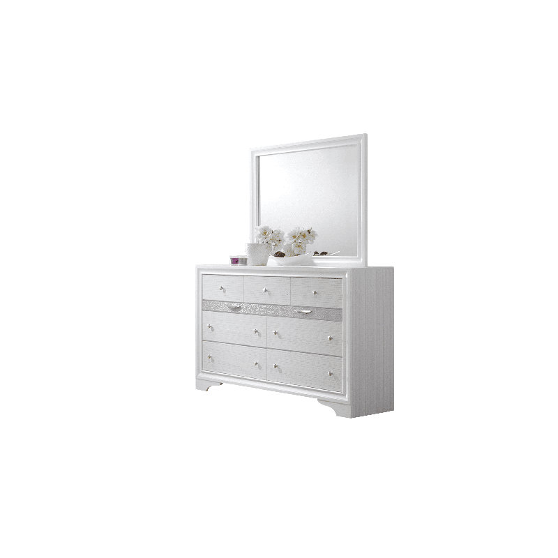 Commode blanche 7 tiroirs Matrix, Blanc