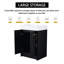 Armoire de salle de bain avec lavabo en résine et porte à fermeture en douceur, 24 po, châtaignier noir, style moderne, évier de rangement spacieux, conception, fabrication
