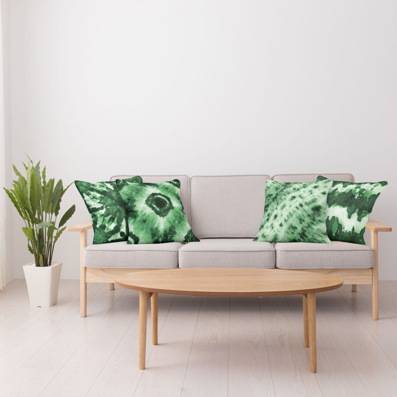 Housse de coussin Montezuma, 12 po x 12 po, Vert forêt / beige