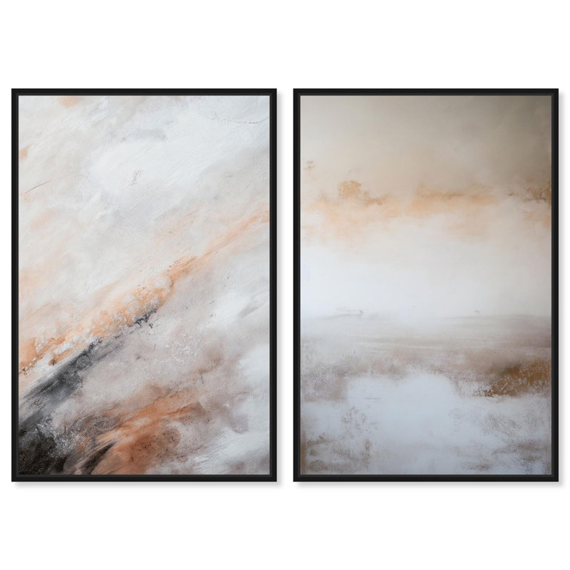 Nebula Grains Set Canvas Print Gold Boho Wall Decor Set by Art Remedy, Black Frame, 10 x 15, H 55 po x l 37 po