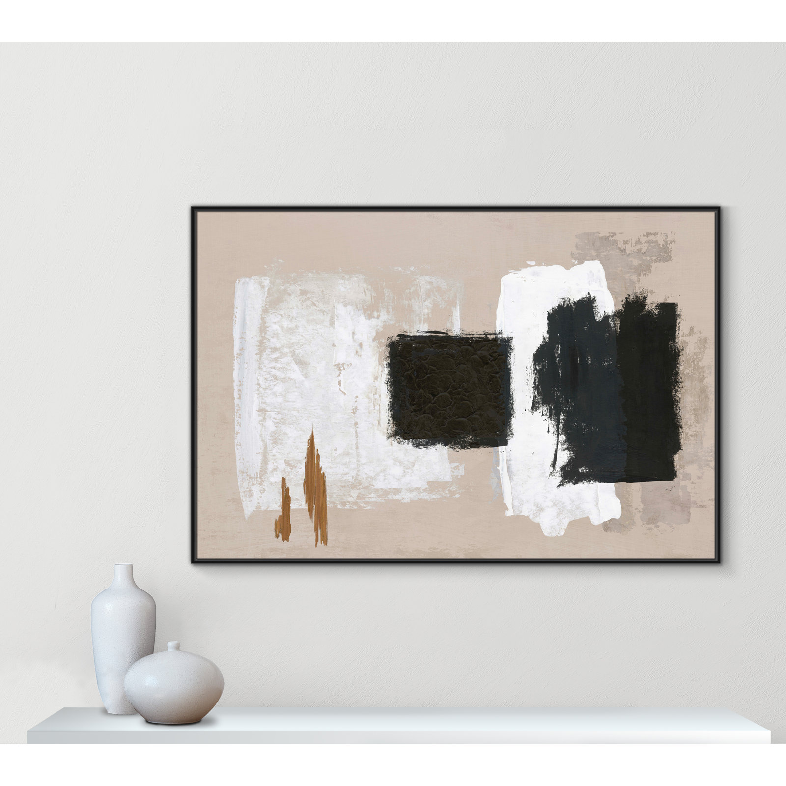 Imone "Golden Slate" Painting, Black, 41.5" H x 61.5" W
