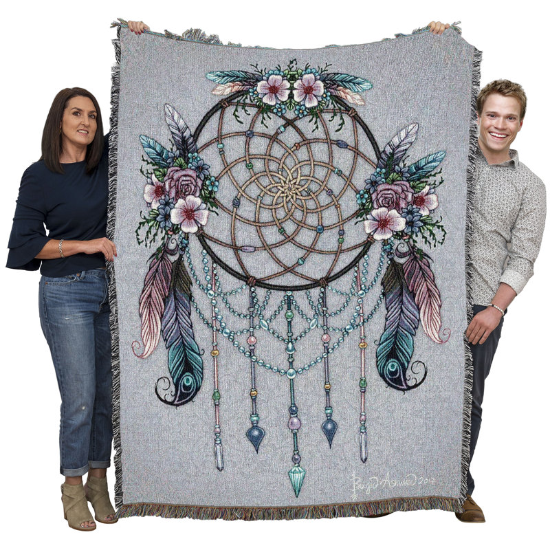 Jeté Dreamcatcher Pure Country Weavers par Brigid Ashwood - jeté en coton tissé - fabriqué aux États-Unis