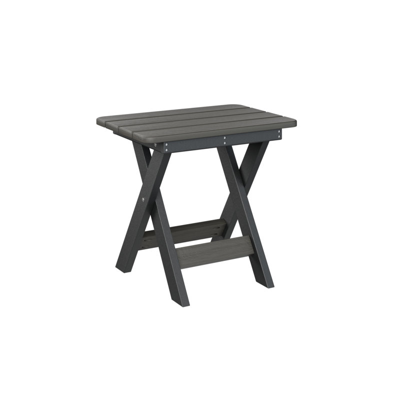 Berlin Gardens Folding End Table, Black, Coastal Gray