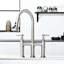 Robinet de cuisine à 3 trous en nickel brossé, rétractable, 2 poignées, robinet moderne et classique pour évier, poignée, construction