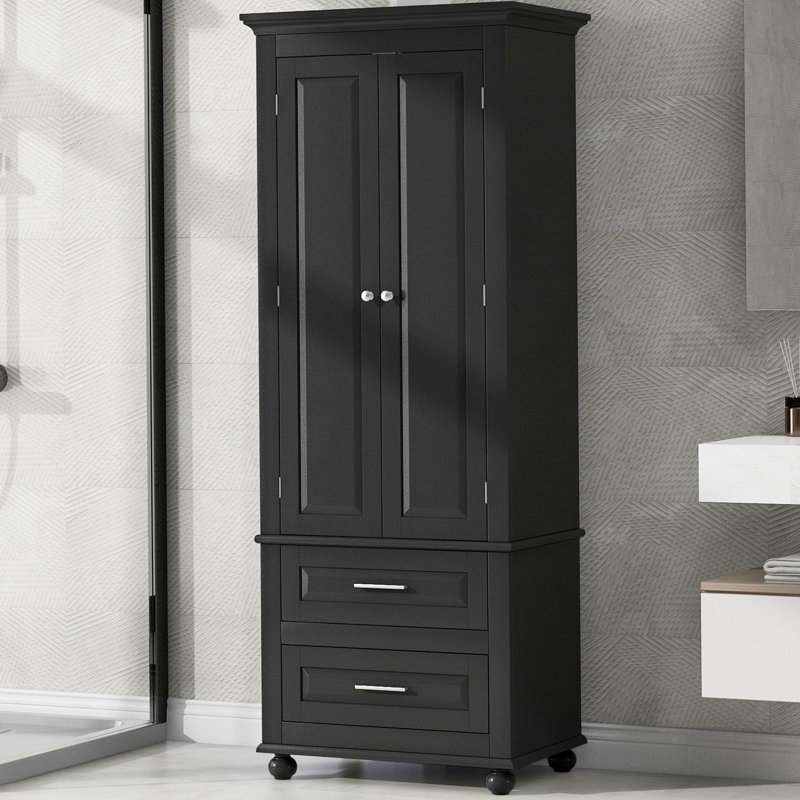 Bellamy 62.5'' Freestanding Bathroom Cabinet, Black