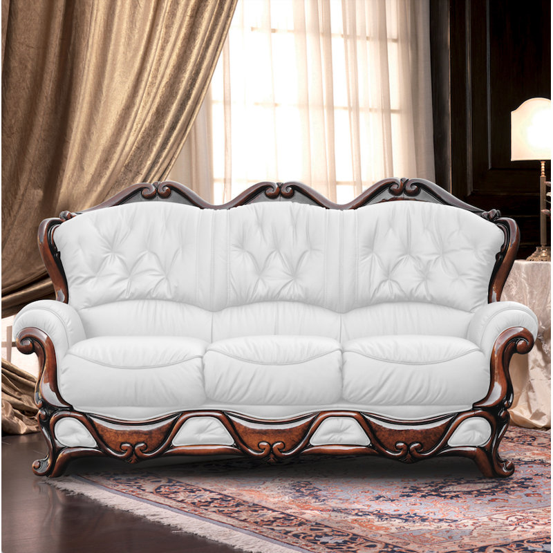 Dodgson 3 Seater Faux Leather Sofa, White