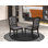 Ensemble de 2 chaises de salle à manger avec tissu en polyester gris foncé Parson, noir sablé