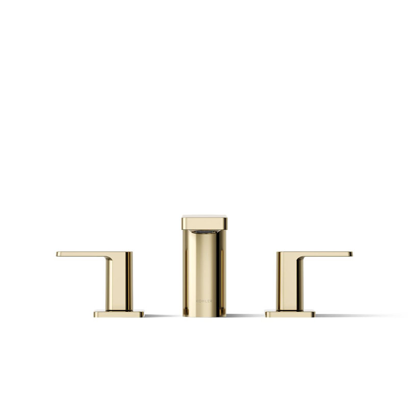 Parallel Two-Handle Deck-Mount Bath Faucet, Vibrant French Gold