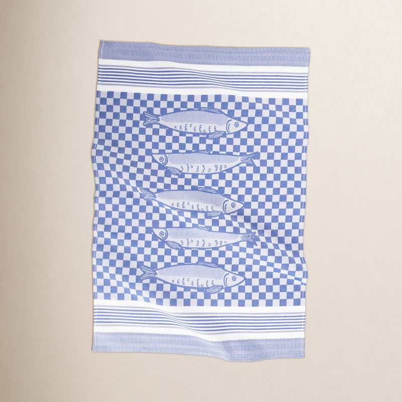Middlebury Set Of 2 Jacquard Kitchen Towels, 19" X 30" - Sardines