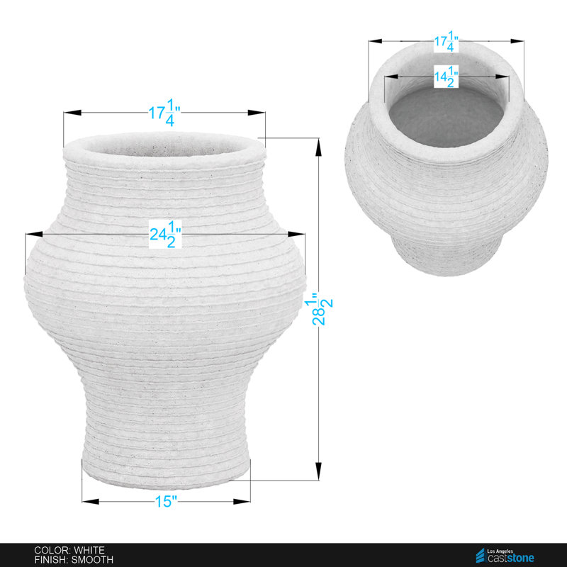Asta Planter, White Smooth