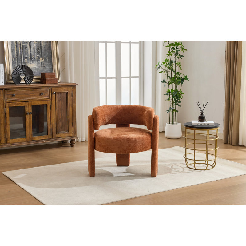 Fauteuil rembourré en tissu Contemporary, Orange