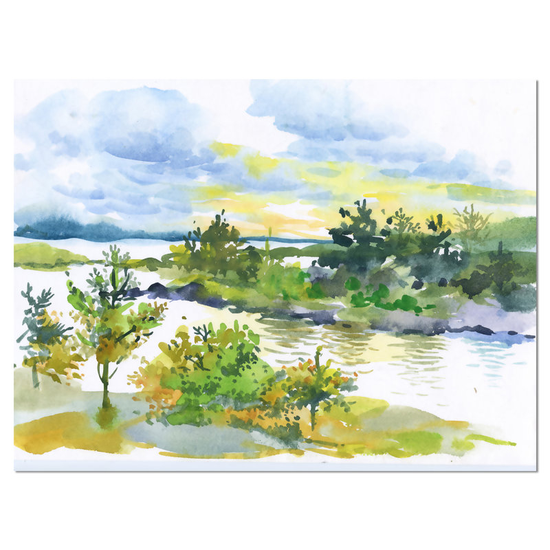 «Autumn Forest and Lake», impression sur toile tendue, H 30 po x l 40 po x P 1 po