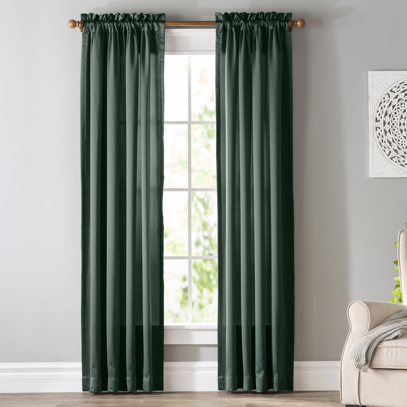 Panneau de rideau obscurcissant et isolant en polyester - Basics by Wayfair ™, l 54 po x L 95 po, Everglade
