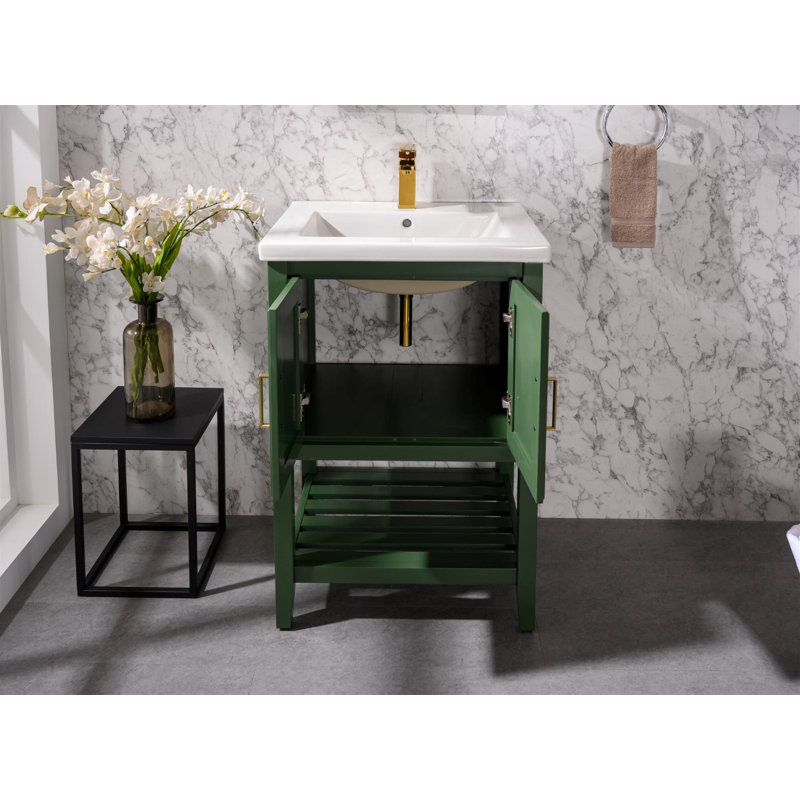 Ensemble de meuble-lavabo simple 24 po Maloy, Vert Vogue