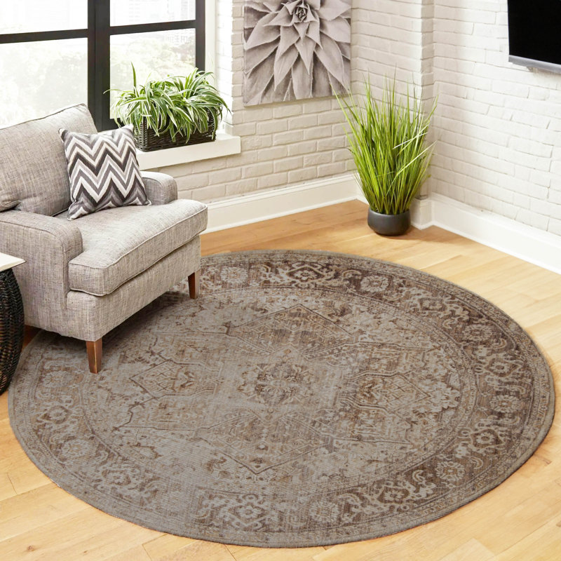 Tapis gris Selena 5 pi 0 po x 5 pi 0 po