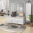 Storage Bench With 3 Shutter-Shaped Doors, Shoe Bench With Removable Cushion And Hidden Storage Space-436295381