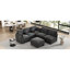 Canapé d'angle modulaire en forme de U ou de L de 220 cm (86,6 po) avec ports de chargement, noir, chenille douce, mousse haute densité, deux coussins décoratifs, repose-pieds amovible, assise confortable en chenille, structure, coussins amovibles