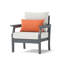Chaises club d'extérieur en PEHD Sunbrella de 2 pièces Kamas - gris anthracite / corail moulé-1877656654-1877656655
