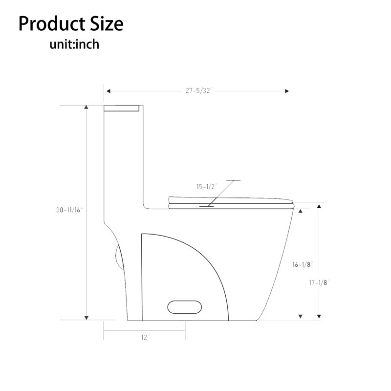 1.1/1.60 Gallon Dual-Flush Integrated Water-Saving Toilet, Extended Comfort Height Floor-Mounted, 1000G Flush Volume, Matte Black