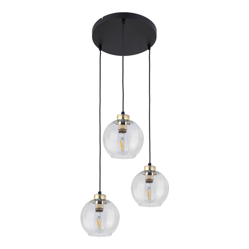 Devi 3 - Light Stainless Steel Cluster Pendant, Transparent
